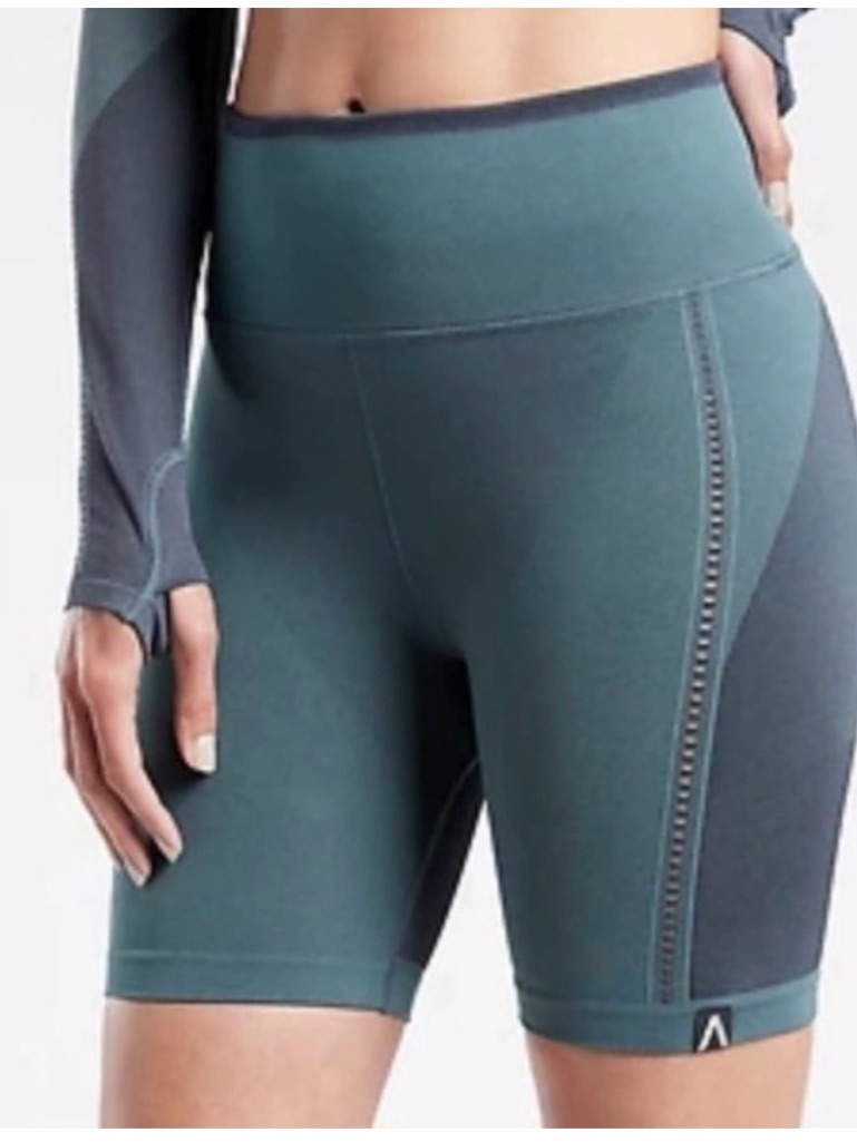 Athleta Allyson Felix Legend Seamless Bike Shorts Lagoon Teal Nwt